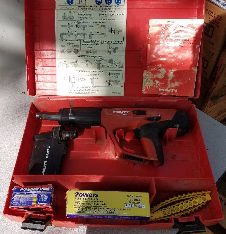 lot 7942 image: Hilti DX460 Gun and Hilti X-AM72 Magazine Accessory - Fully Automatic Powder-Actuated Fastening Tool