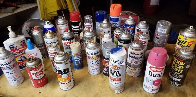 lot 7995 image: Miscellaneous Aerosol Cans - Carpet Cleaners - Paint - Plus More