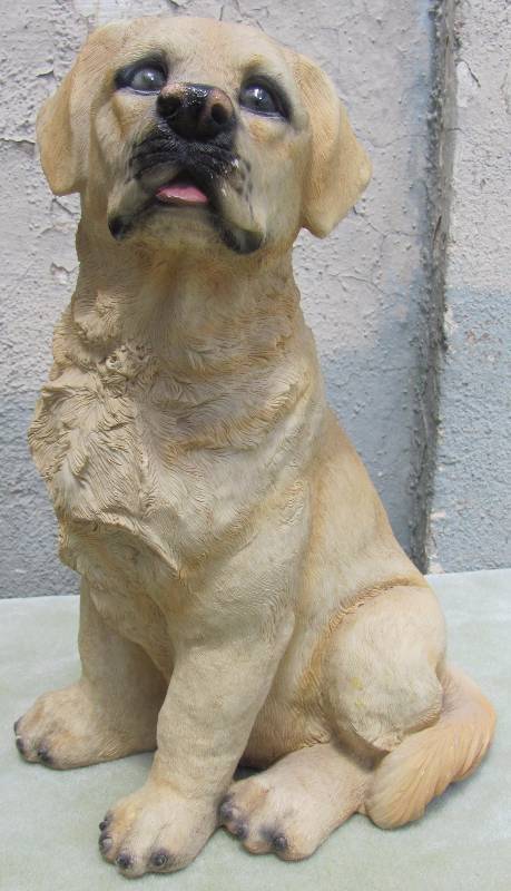 lot 7159 image: Dog Statue - Yellow Lab Puppy - CUTE 15 tall