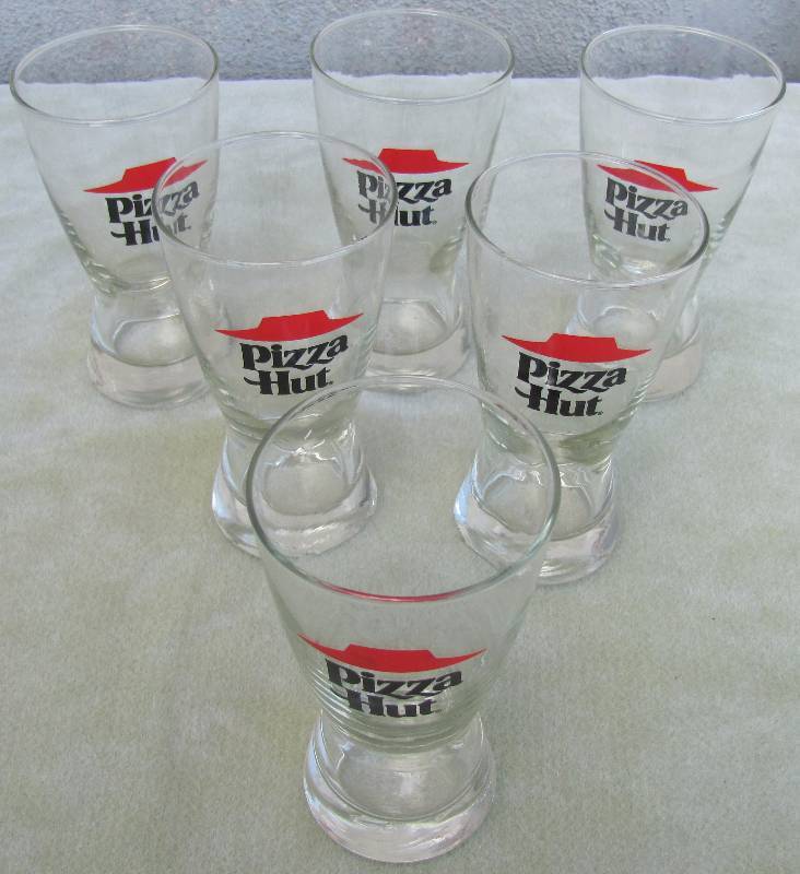 lot 7163 image: Pizza Hut Pilsner Glasses - Very Collectible Lot of 6