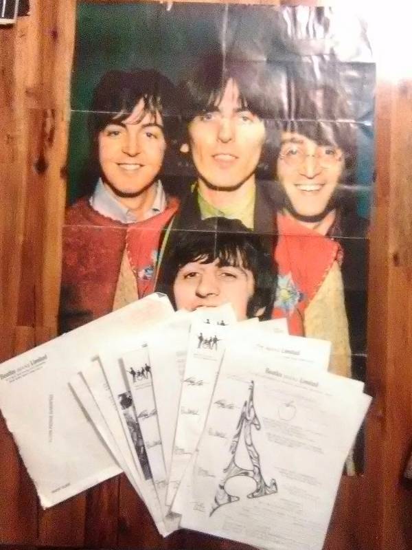 lot 7385 image: The Beatles USA Limited Fan Club Correspondence with apple poster
