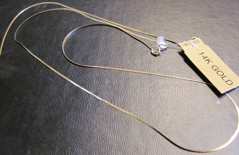 lot 6158 image: 14 K GOLD - necklace and bracelet Herringbone styles - MUST SEE new with tags