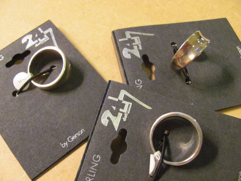 lot 6166 image: Sterling Silver Rings - QTY 3 - NEW on original store packaging.