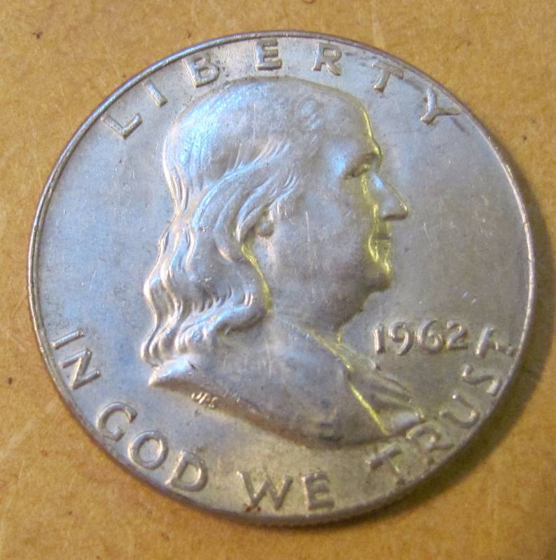 lot 6169 image: 1962 Franklin Half Dollar Coin - 90% silver