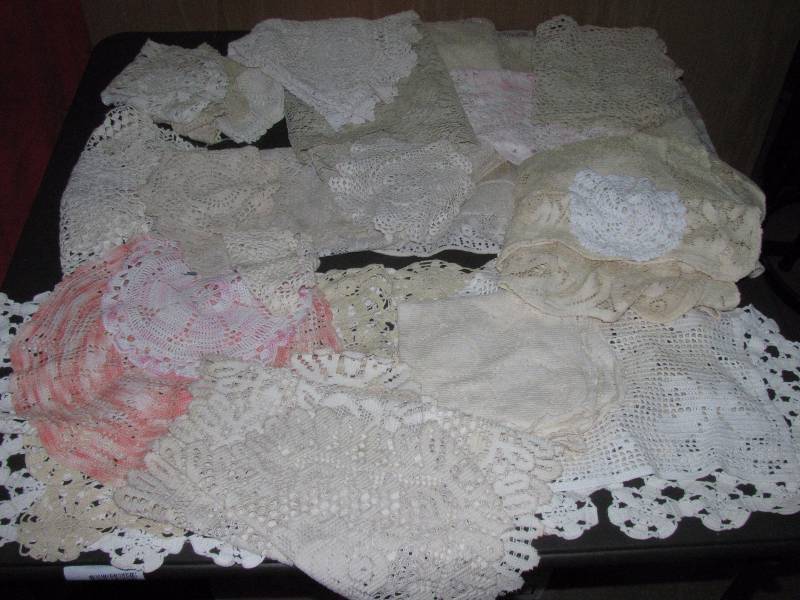 lot 6196 image: Lace Doilies - Lots of hours went into these More than 20 assorted pieces. MUST SEE