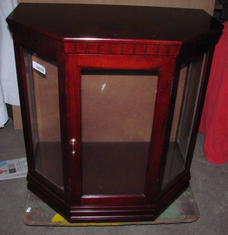 lot 6203 image: Curio cabinet - darker finish very pretty