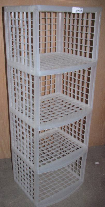 lot 6204 image: Plastic storage cube shelf - white 48 tall