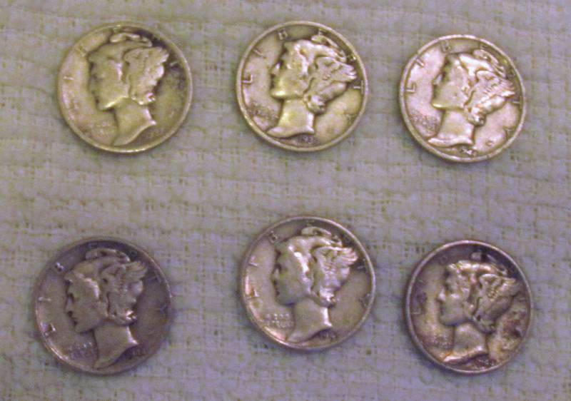 lot 6227 image: 6 Mercury Dimes (90% silver)