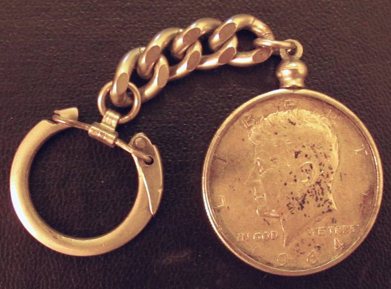lot 6249 image: 1964 Kennedy Silver (90%) Half Dollar in removable key ring