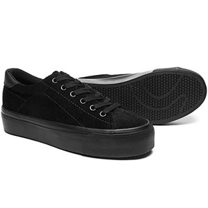 lot 1009 image: THATXUAOV Womens Platform Sneakers White Tennis Shoes Casual Low Top Fashion Sneakers(Black,US11