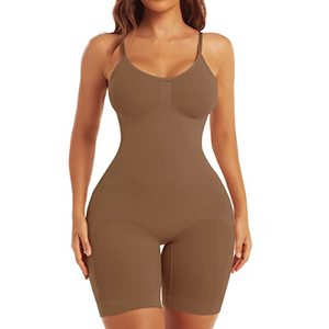 lot 1050 image: EUYZOU Shapewear Bodysuit for Women Tummy Control - Butt Lifting Fajas Full Body Shaper Seamless Thigh Slimmer Shorts - Coffee ML