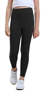 lot 1056 image: Girls Gym Leggings Junior High Waisted Aesthetic Running Pants Size 10-12 Black Slim Dance Cheer Gymnastics Outfits Opaque Back to School Outfits