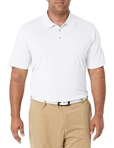 lot 1076 image: Amazon Essentials Mens Regular-Fit Quick-Dry Golf Polo Shirt (Available in Big & Tall), White, Large