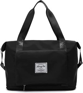 lot 1038 image: Macolily Travel Duffle Bags, Large Capacity Expandable Folding Travel Bag with Trolley Sleeve for Women, Wet&Dry Separation Sports Gym Bag for Travel, Sports, Fitness, Family Travel (Black)