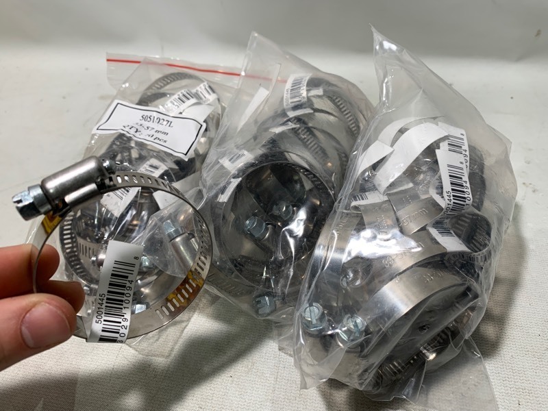 lot 200 image: 3 New Bags of 30 Total 33-57mm Hose Clamps (10 per Bag)