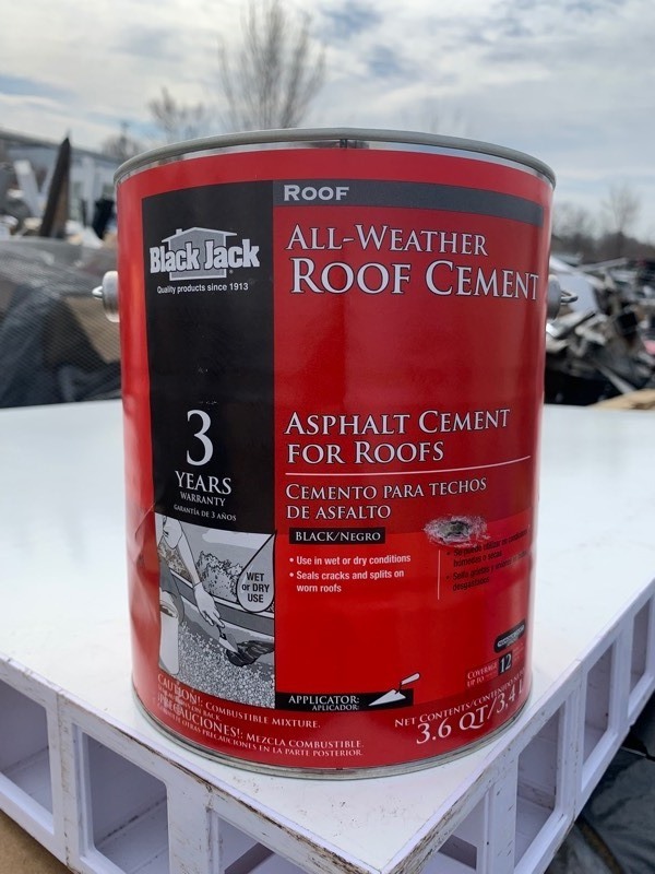 lot 145 image: New Can of Black Jack All-Weather Roof Cement Asphalt Cement For Roofs, Black