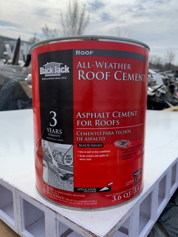 lot 143 image: New Can of Black Jack All-Weather Roof Cement Asphalt Cement For Roofs, Black