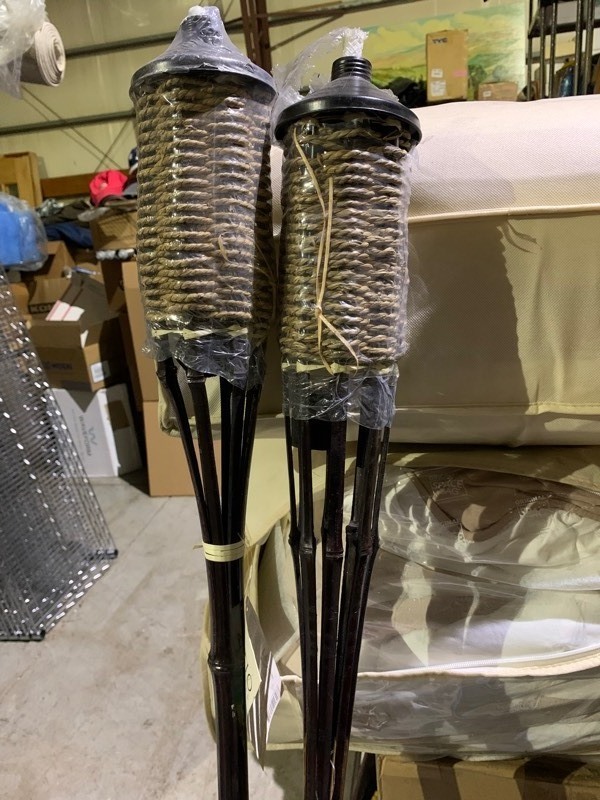 lot 284 image: 2 BackyardPatio Essentials Bamboo Tiki Torches