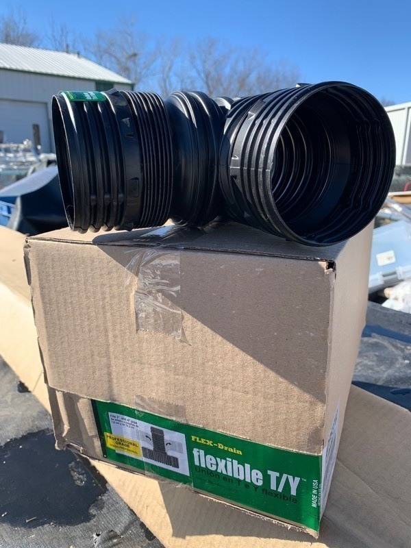 lot 310 image: New Box of 4 Professional Grade Flex-Drain Flexible TY, Fits 3 and 4 Pipe