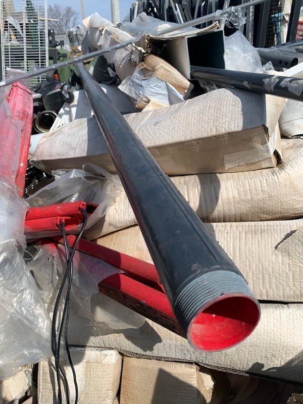 lot 129 image: Plasti-Bond Red Hot 8ft x 2 Heavy Duty PVC Coated Steel Pipe
