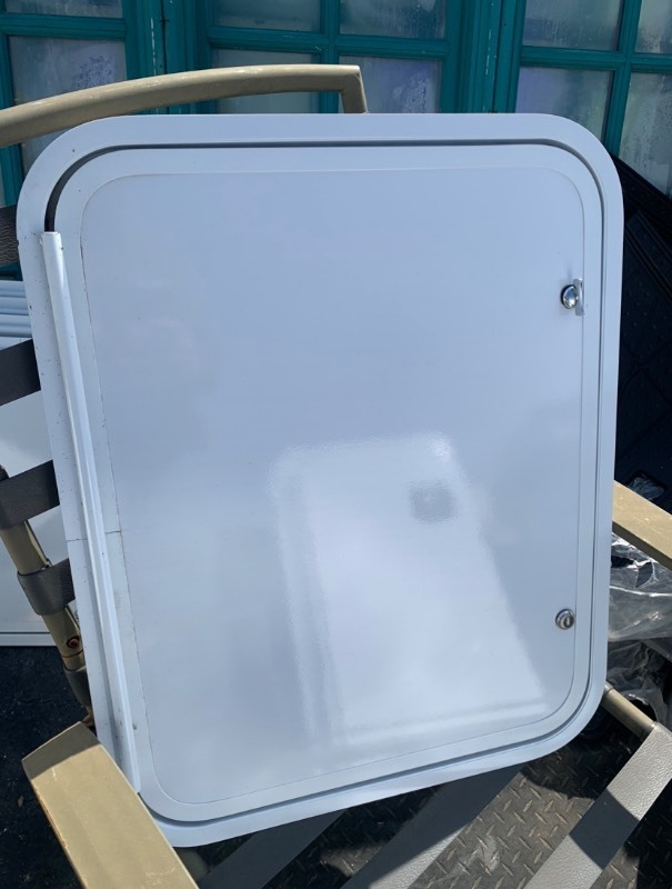 lot 381 image: Large RV Boat Storage Hatch Doors 27x21.5