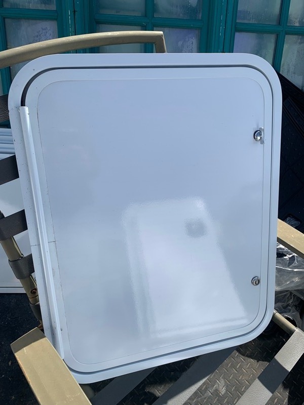 lot 382 image: Large RV Boat Storage Hatch Doors 27x21.5