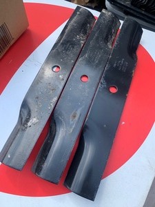 lot 36 image: 3pc Set of Heavy Duty Metal Mower Blades 18.5