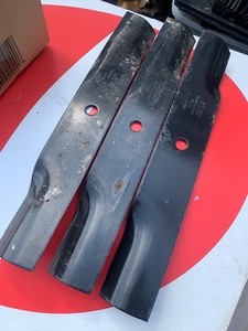 lot 37 image: 3pc Set of Heavy Duty Metal Mower Blades 18.5