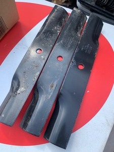 lot 34 image: 3pc Set of Heavy Duty Metal Mower Blades 16.5