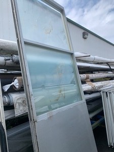 lot 59 image: Industrial Heavy Duty Opaque Translucent Glass Metal Panel 43.5x105x3