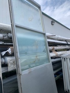 lot 55 image: Industrial Heavy Duty Opaque Translucent Glass Metal Panel 43.5x105x3
