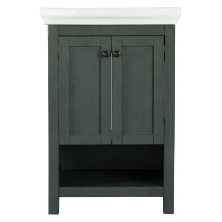 lot 3107 image: Foremost HAGOS2417 Hanley 22-Inch Vanity with Vitreous China Sink and Porcelain Vanity Top, White