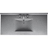 lot 6204 image: Swanstone CV2243-042 Contour 43-Inch Solid Surface Vanity Top with Gray Granite Basin