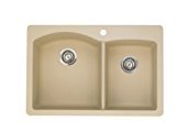 lot 6218 image: Broken  --- Blanco 441216 Diamond 1-34 Bowl Silgranit II Sink, Biscotti