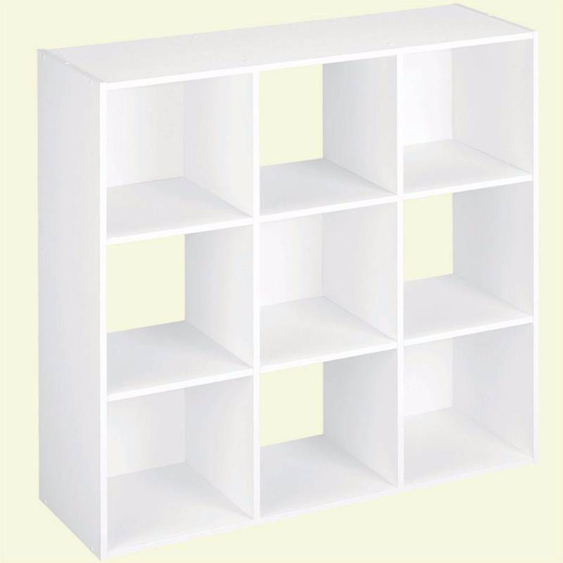 lot 6219 image: 36 in. x 36 in. White Stackable 9-Cube Organizer