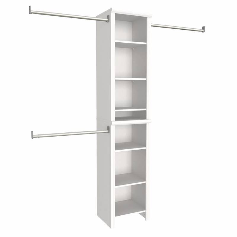 lot 6224 image: Impressions 4 ft. to 9 ft. White Narrow Closet Kit