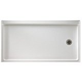 lot 6227 image: Swanstone SR-3260R-010 60-Inch by 32-Inch by 5-12-Inch Single Threshold Shower Floor With Right Hand Drain, White Finish