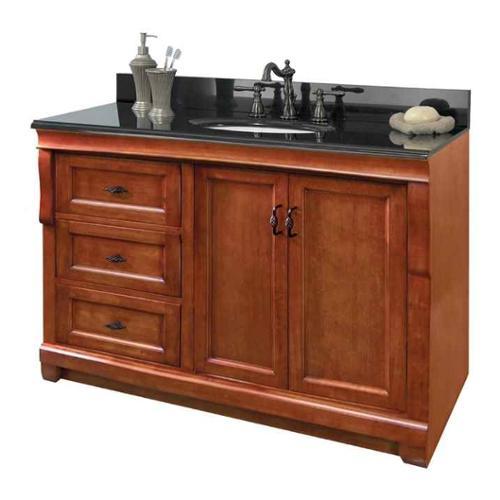 lot 6234 image: Foremost NACA4821DL Naples 48 W x 21.75 D x 34 H Vanity Cabinet Only in Warm Cinnamon