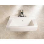 lot 3091 image: American Standard Wall-Mounted Bathroom Sink in White