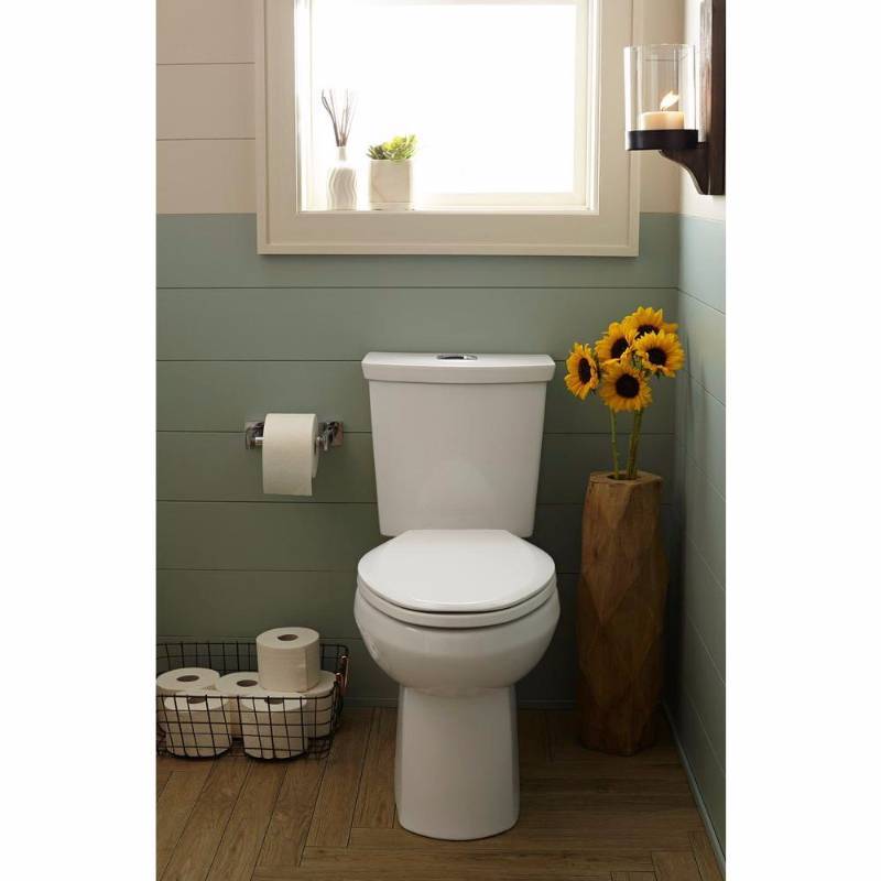lot 1821 image: American Standard Toilet Right Height Complete 2-piece Dual Flush Round Toilet in White