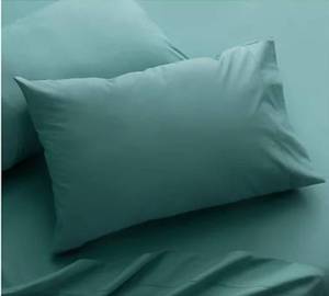 lot 44181 image: Retail - $129.99 Martha Stewart Organic Cotton Solid Sheet Set - KING SIZE,, BLUE GREEN , KIRE