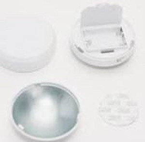 lot 44275 image: SecureBrite Set of 4 360 Motion Sensor LED Lights w Base Taupe,