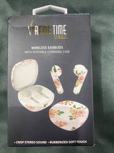 lot 44277 image: True Wireless Earbuds with Charging Case by Xtreme Time Pink Garden,
