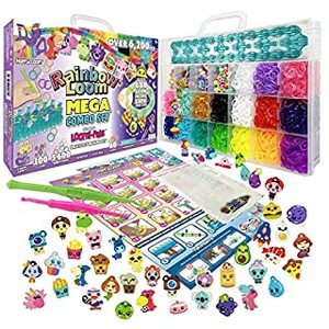 lot 44294 image: Rainbow Loom� Loomi-Pals Glow in The Dark Mega Combo Set Features 60 Cute Assorted LP Charms, The New RL2.0, Alpha & Pony Beads, 17 Colored Bands (2 Glow) All in a Carrying Case for Boys and Girls 7 (B0B64G5DL1)