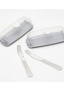 lot 44307 image: Butter Hub S2 Butter Dishes with Butter Knives & Magnetic Li Gray, F