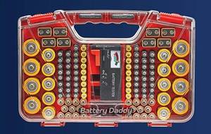 lot 44316 image: CAT BATTERY STORAGE CASE AND BATTERY TESTER IN RED
