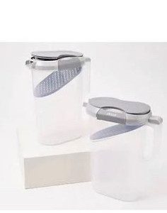 lot 44323 image: Decor Set of (2) 10-Cup Fruit Infusion Pitchers Grey,