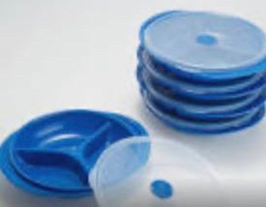 lot 44324 image: Decor Set of 5 Microsafe Segmented Plates Blue,