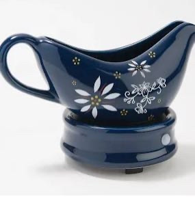 lot 44350 image: Temp-tations Classic Electric Ceramic Gravy Boat wWarmer Blue,
