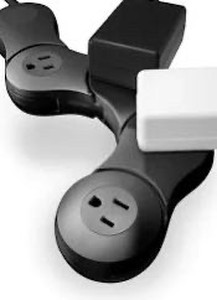 lot 44352 image: Quirky Pivot Power Mini Outlet Black,
